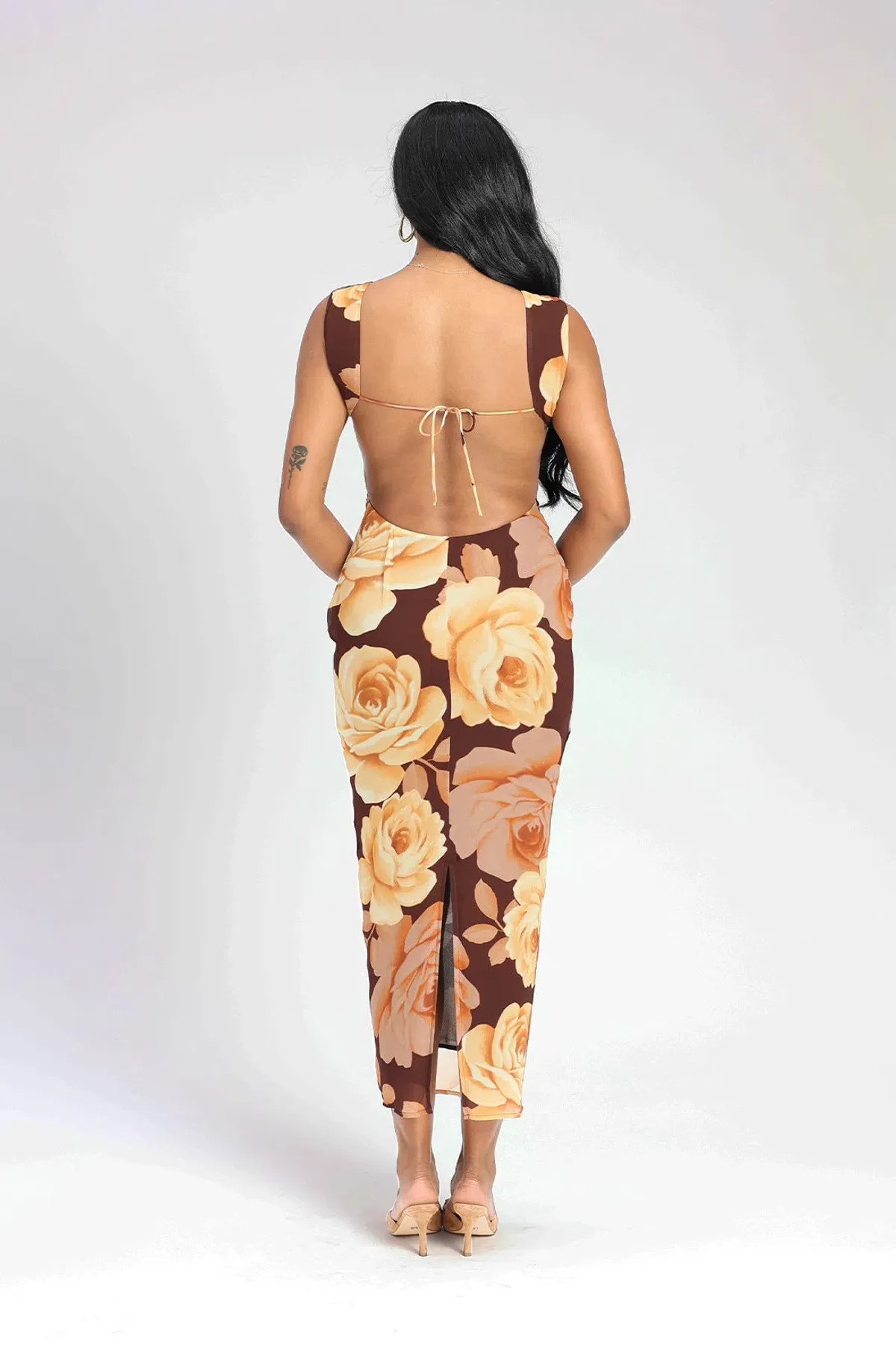 Isabelle Quinn Audrey Midi Dress Maple Floral Size 12 - Image 2