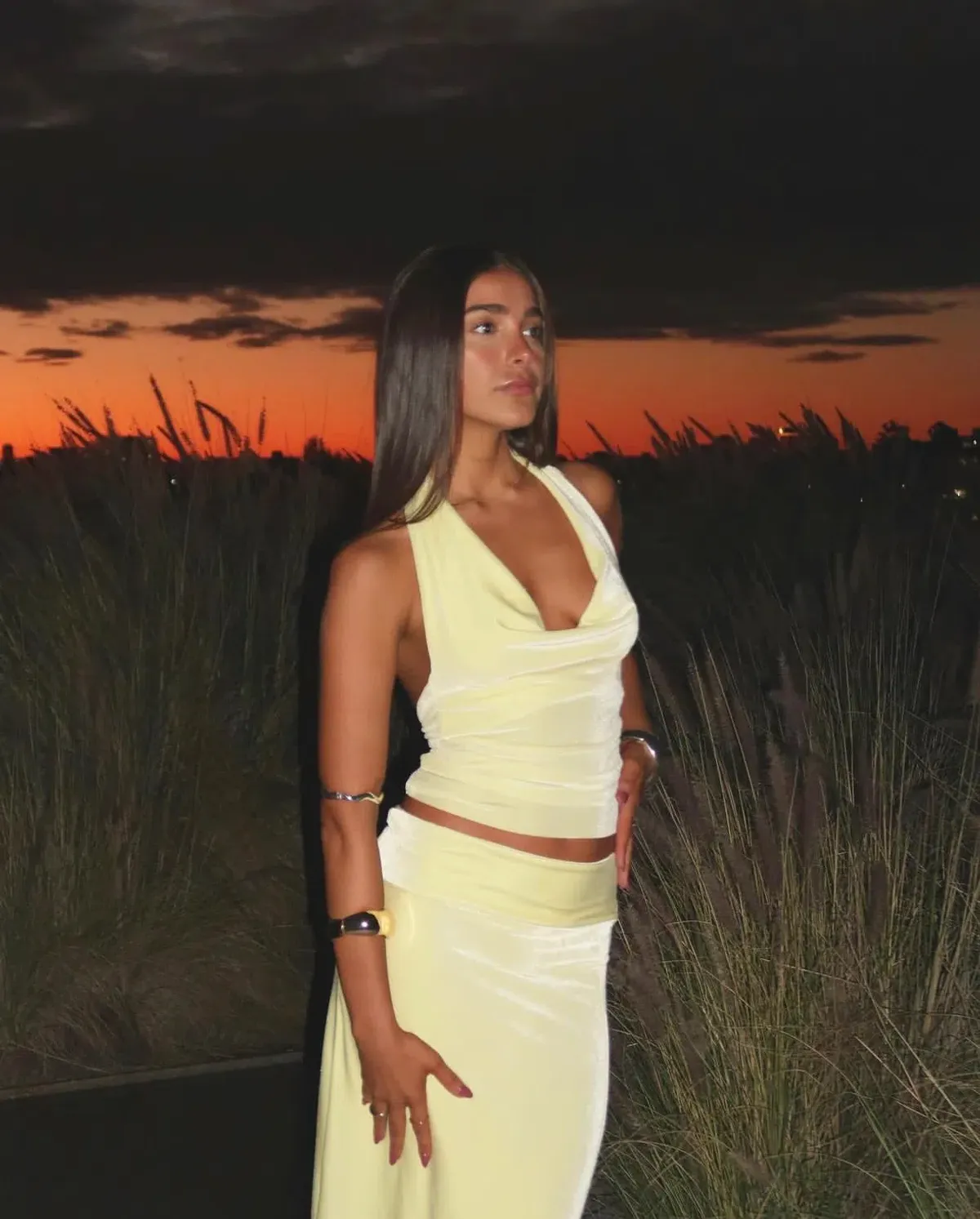 7th & York Lemon Goldie Top and Maxi Skirt Set Yellow Size S/Au 8 - Image 2