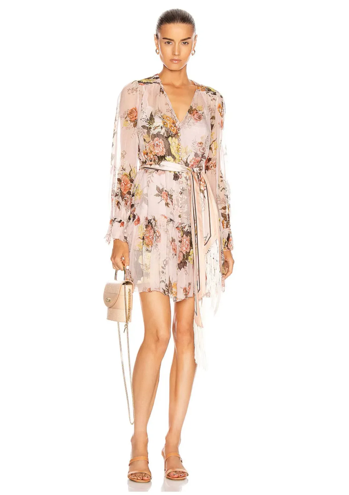 Zimmermann Brightside silk Mini Dress, Blush, Size 2 (AU 12) - Image 1