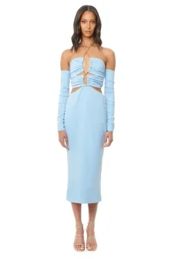 Eliya the Label Talia Cut Out Midi Dress with Sleeves Sky Blue Size 10 for rent on The Volte - image 2