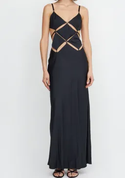 Bec & Bridge Diamond Days Strap Maxi Dress Black Size 6 for rent on The Volte - image 6