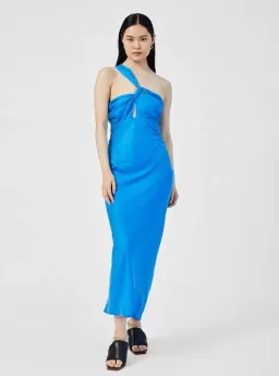 Suboo Hannah Asymmetric Strap Midi Dress Lapis Blue Size 12 for rent on The Volte - image 2