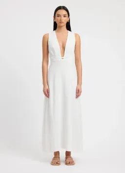 Kookai Hayman Deep Vee Dress White Size S / AU 8 for rent on The Volte - image 1
