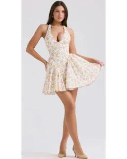House of CB Valentia Dress Ivory Meadow Print Size AU 8 for rent on The Volte - image 1