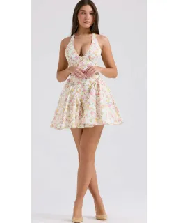 House of CB Valentia Dress Ivory Meadow Print Size AU 8 for rent on The Volte - image 2