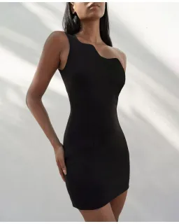 By Johnny Wave One Shoulder Mini Dress Black Size AU 8 for rent on The Volte - image 4