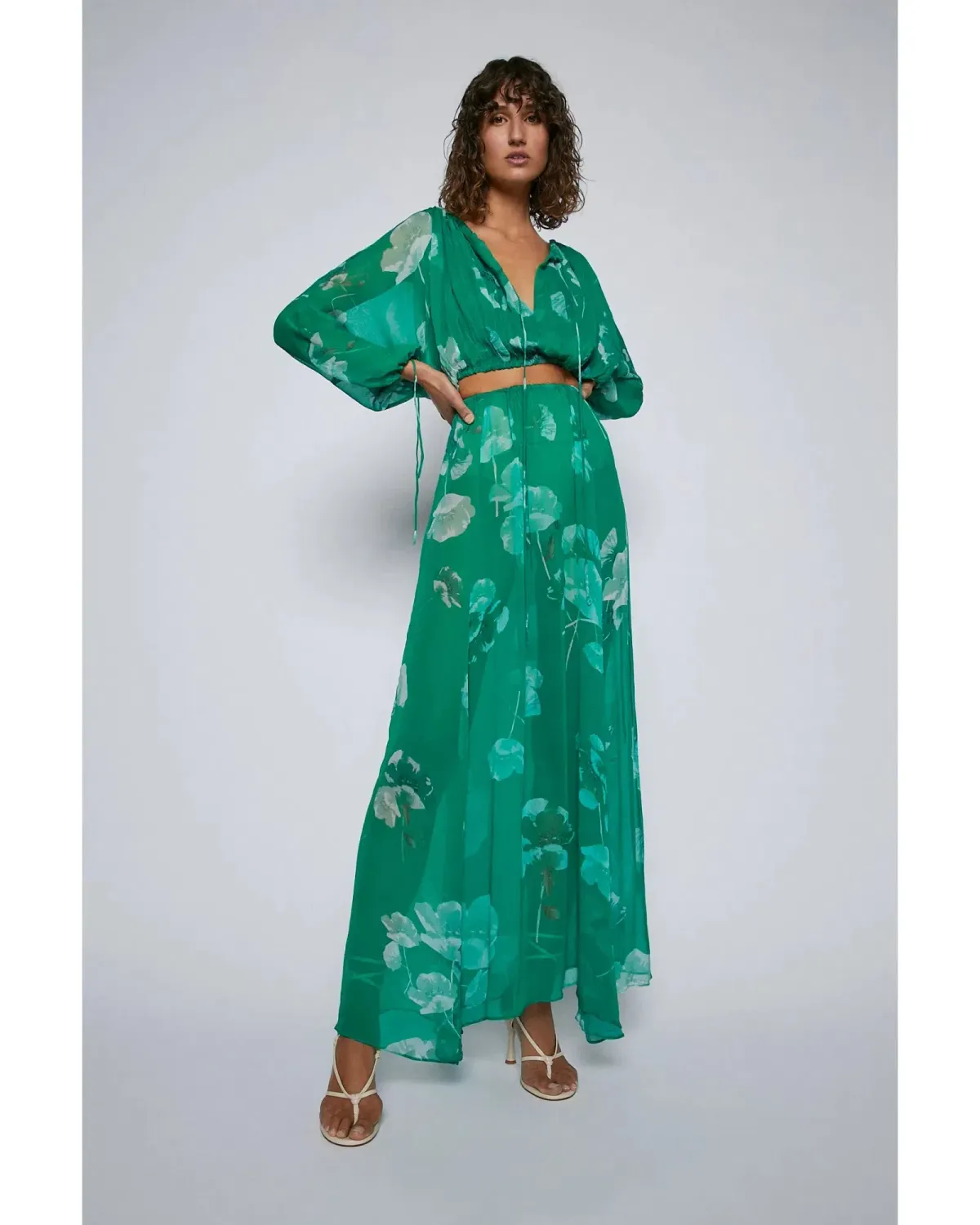 Scanlan Theodore Georgette Floral Set Kelly Green Size AU 8 - Image 2