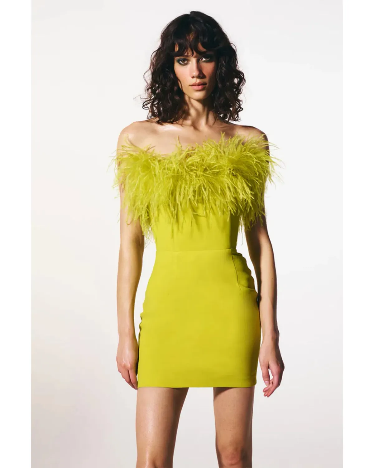 THE NEW ARRIVALS by İlkyaz Özel Cynthia Dress in Acid Lime 8/S - Image 1