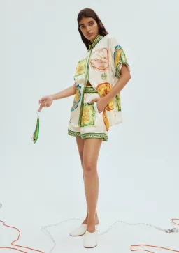 Alemais Porcelain Silk Shirt Size 6 and Shorts Size 4 Set Multi  for rent on The Volte - image 1