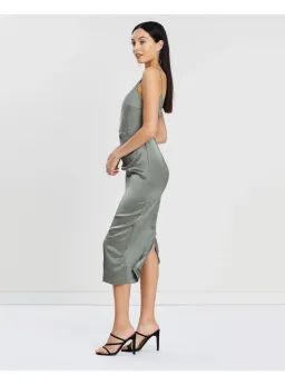 Bec & Bridge Mila Asymmetric Midi Dress Green Size AU 6 for rent on The Volte - image 2