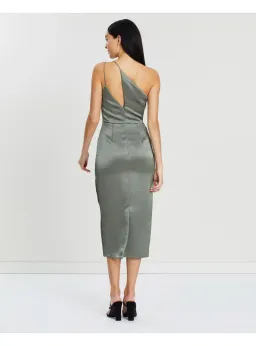 Bec & Bridge Mila Asymmetric Midi Dress Green Size AU 6 for rent on The Volte - image 3