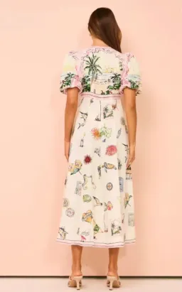 Alemais Sunset Midi Dress Multi Print  Size 12 for rent on The Volte - image 2