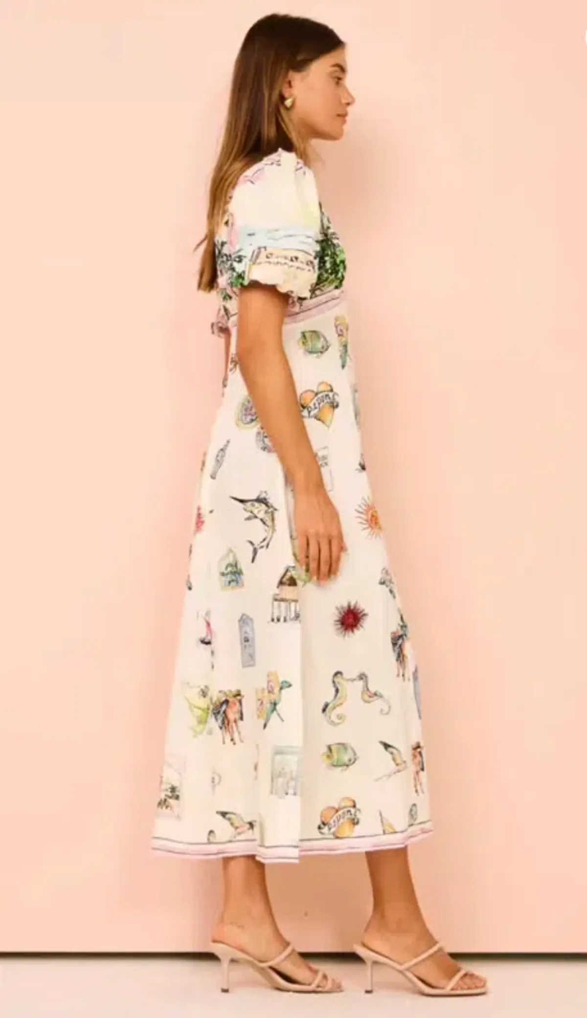 Alemais Sunset Midi Dress Multi Print  Size 12 - Image 3