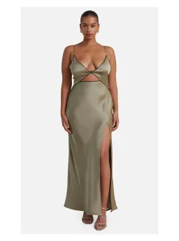 Bec And Bridge Hazel Maxi Dress In Olive Size 8 for rent on The Volte - image 1