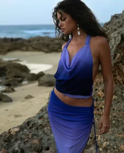 Rat & Boa Nova Top and Atlantis Skirt Set Purple Multi Size M / AU 10 for rent on The Volte - image 5