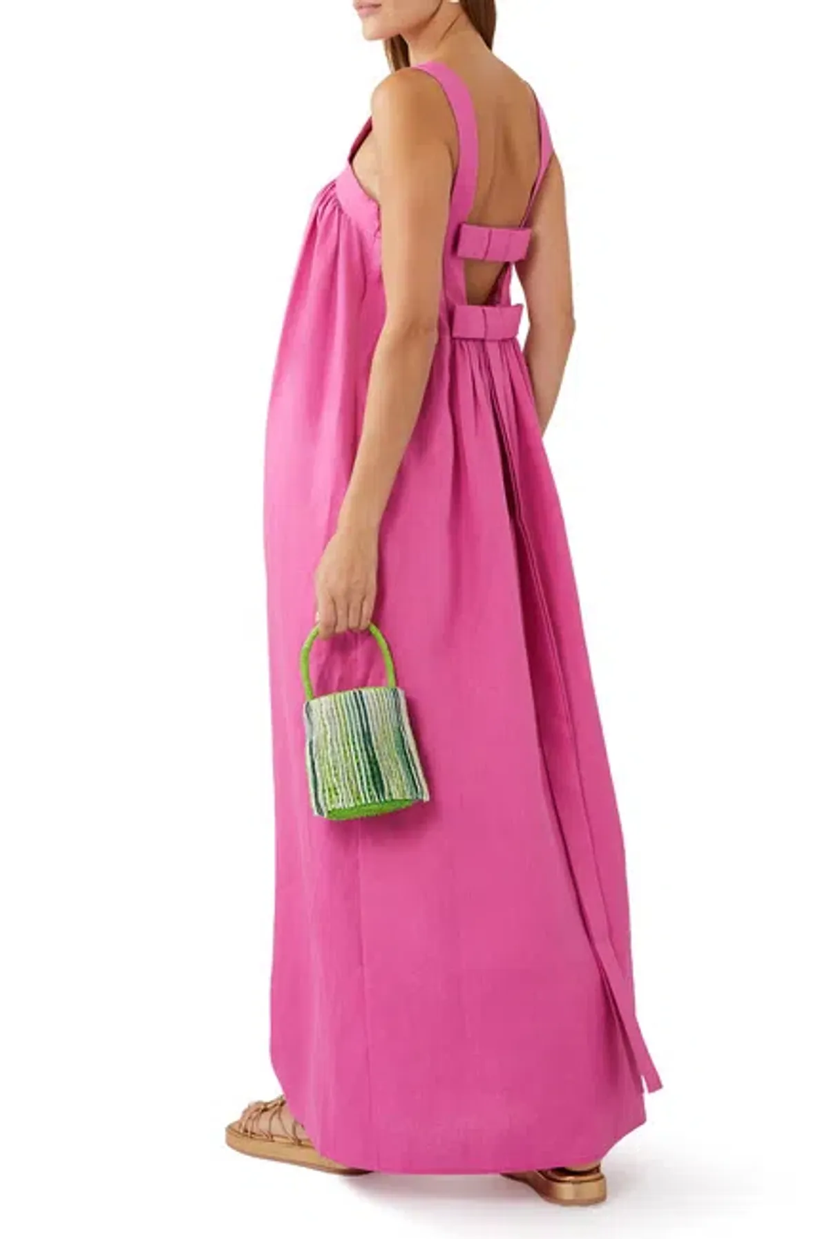 Oroton Bow Detail Sundress Fuchsia Pink Size AU 8 - Image 6