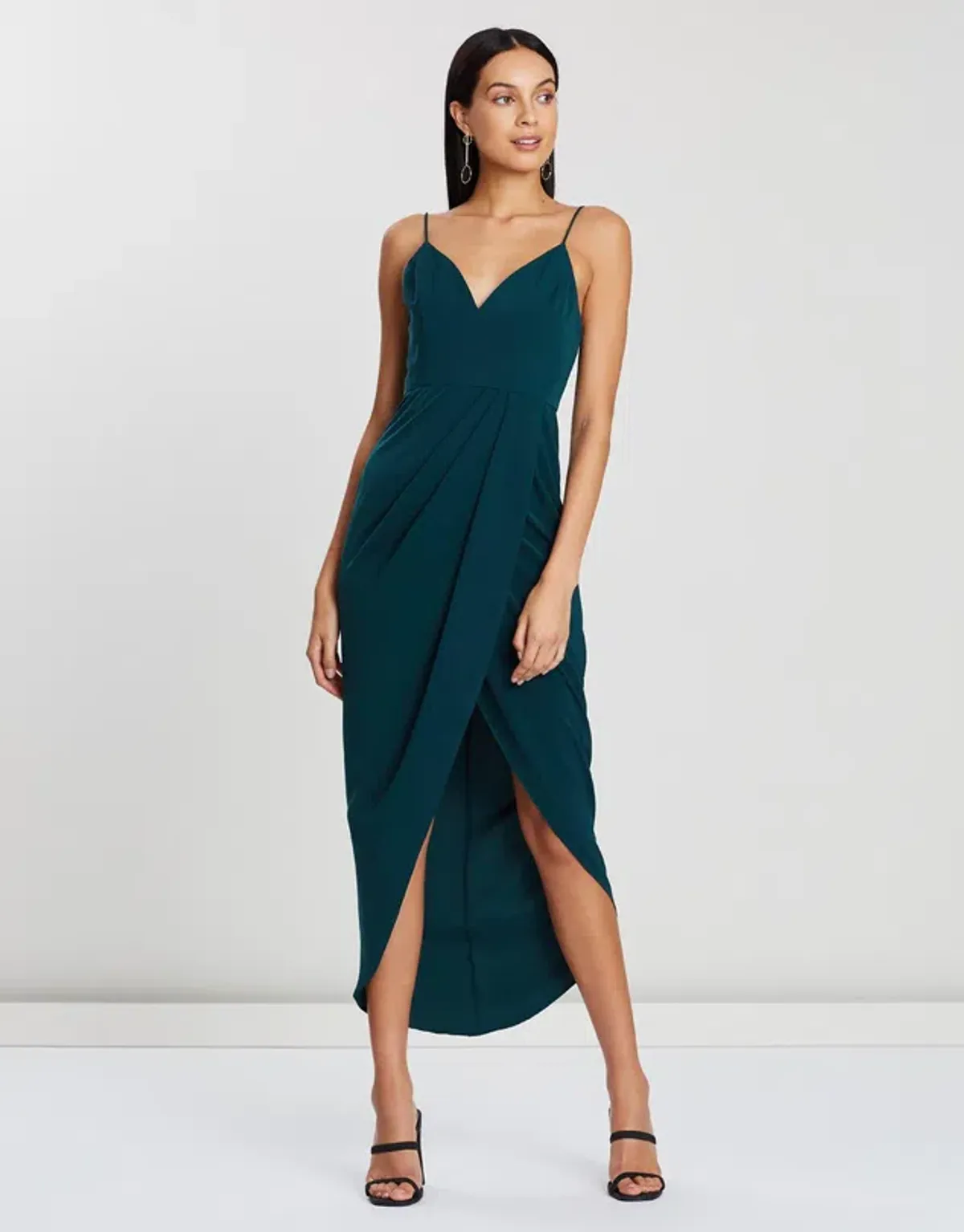 Shona Joy Core Cocktail Dress in Seaweed Green Size 6 - Image 5