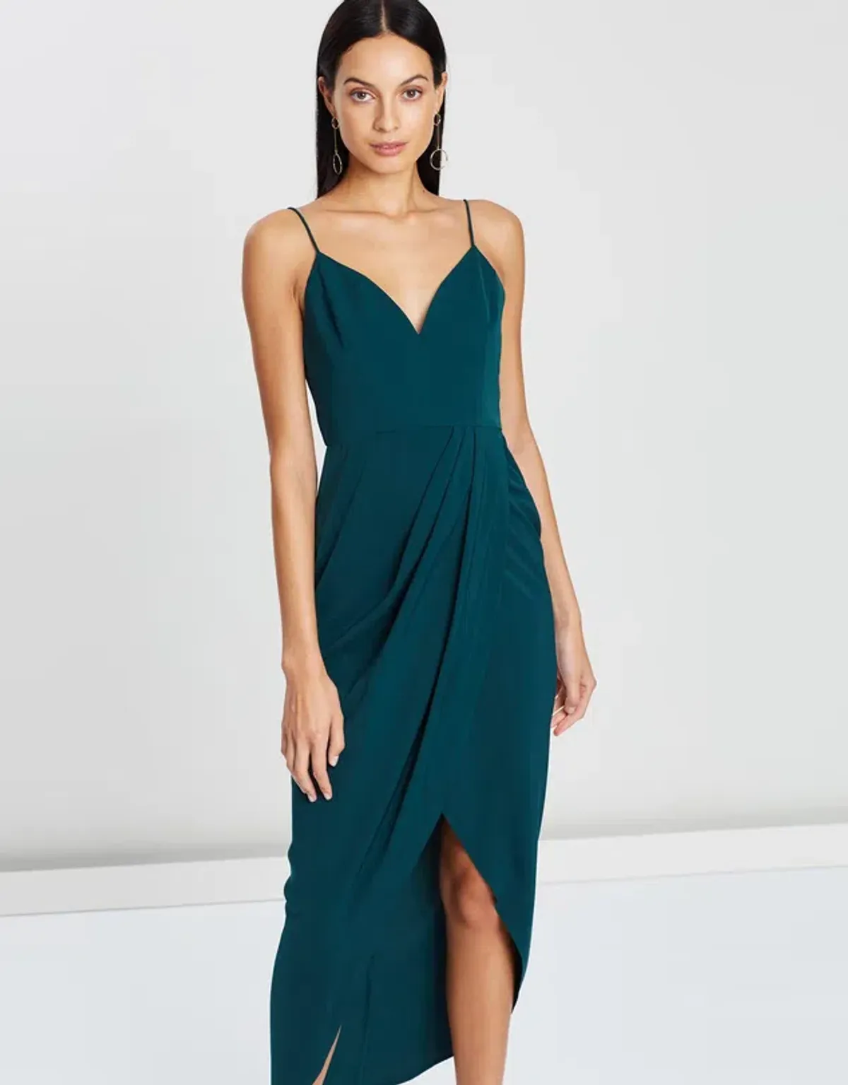 Shona Joy Core Cocktail Dress in Seaweed Green Size 6 - Image 4