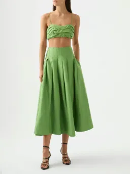 Aje Thea Draped Twist Crop Top and Paradiso Cinched Midi Skirt Set Fern Green Size 8 for rent on The Volte - image 5