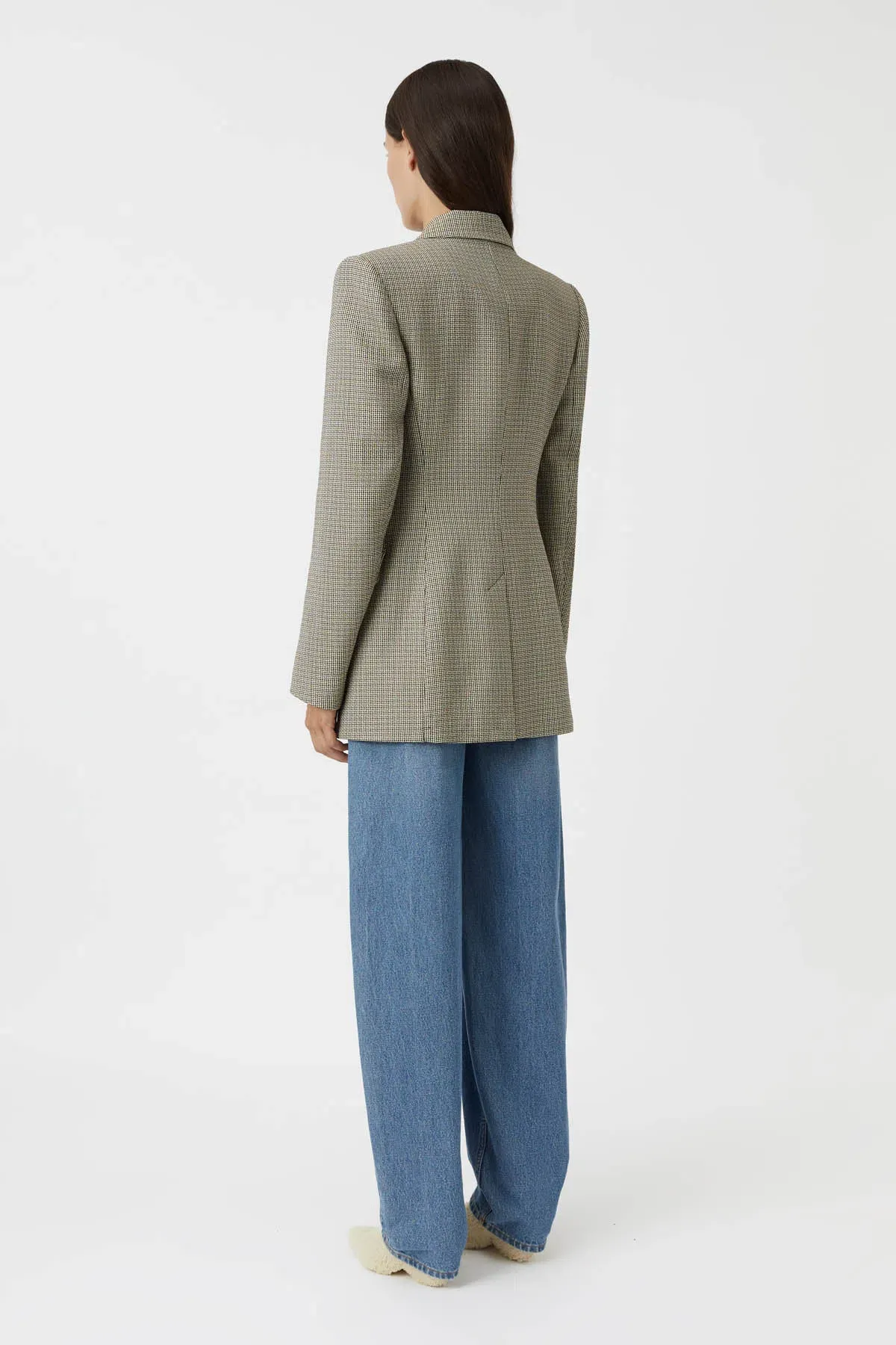 Camilla And Marc Banks Blazer Black Houndstooth Size 8 - Image 3