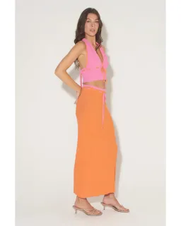 Hansen & Gretel Frankie Top Size XXS / AU 4 and Lacey Skirt Size XS / AU 6 Set Grapefruit for rent on The Volte - image 2