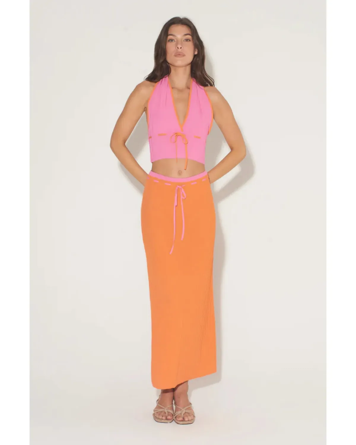 Hansen & Gretel Frankie Top Size XXS / AU 4 and Lacey Skirt Size XS / AU 6 Set Grapefruit - Image 1