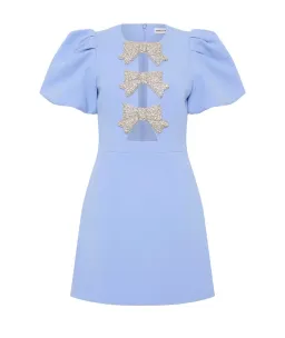 Rebecca Vallance Juliana Puff Sleeve Mini Dress in Blue Size AU 14 for rent on The Volte - image 5