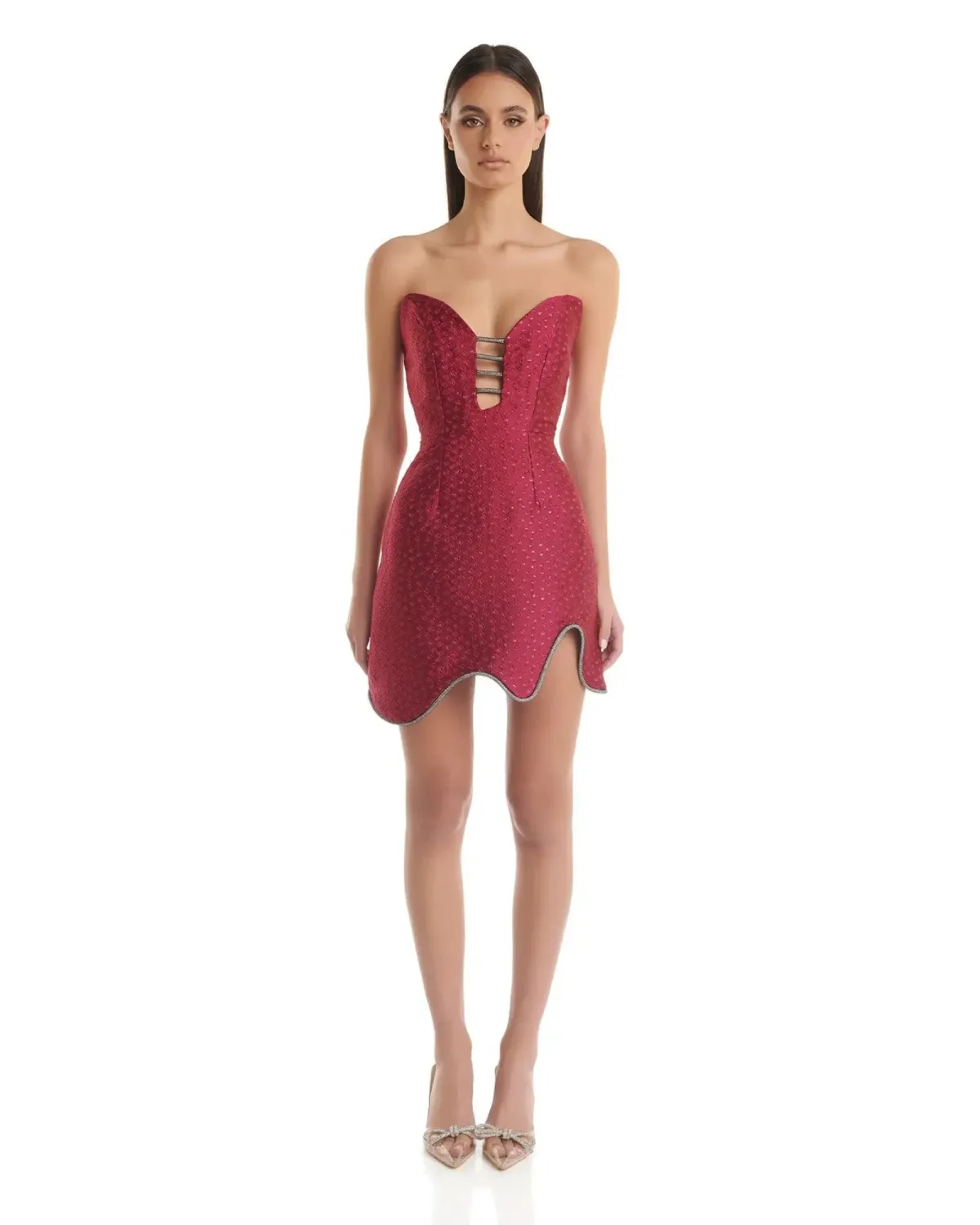Eliya The Label Lotus Mini Dress Burgundy Size M / AU 10 - Image 1