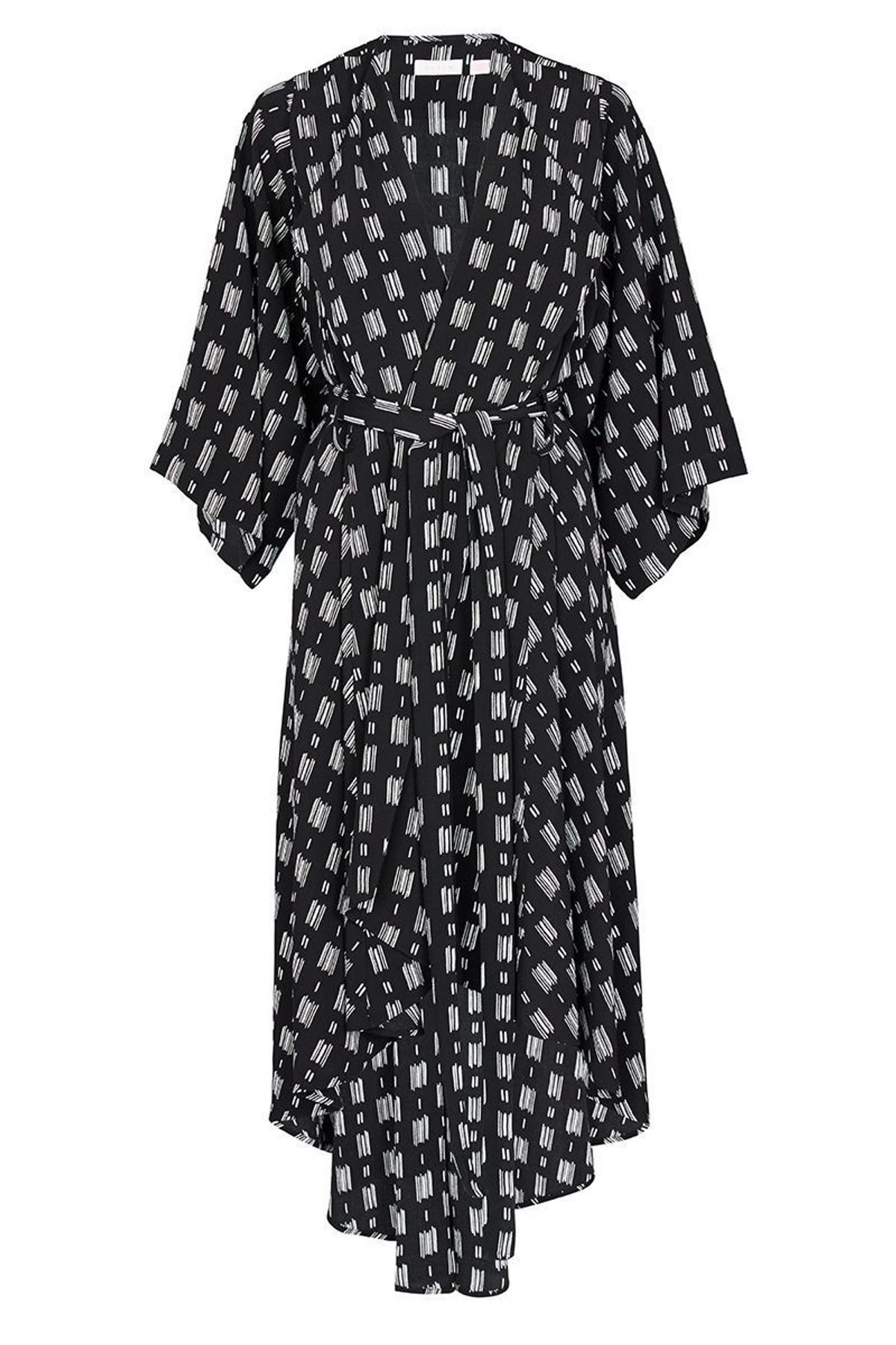 Sass & Bide The It Of You Kimono Robe Dress Black Print Size 6 - Image 4