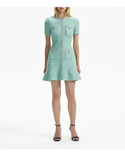 Self Portrait Embellished Mini Dress in Mint Size AU 8 for rent on The Volte - image 1