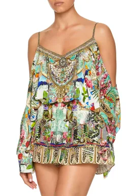 Camilla Franks Drop Shoulder Playsuit Champagne Coast Print Size M /AU 12 for rent on The Volte - image 2