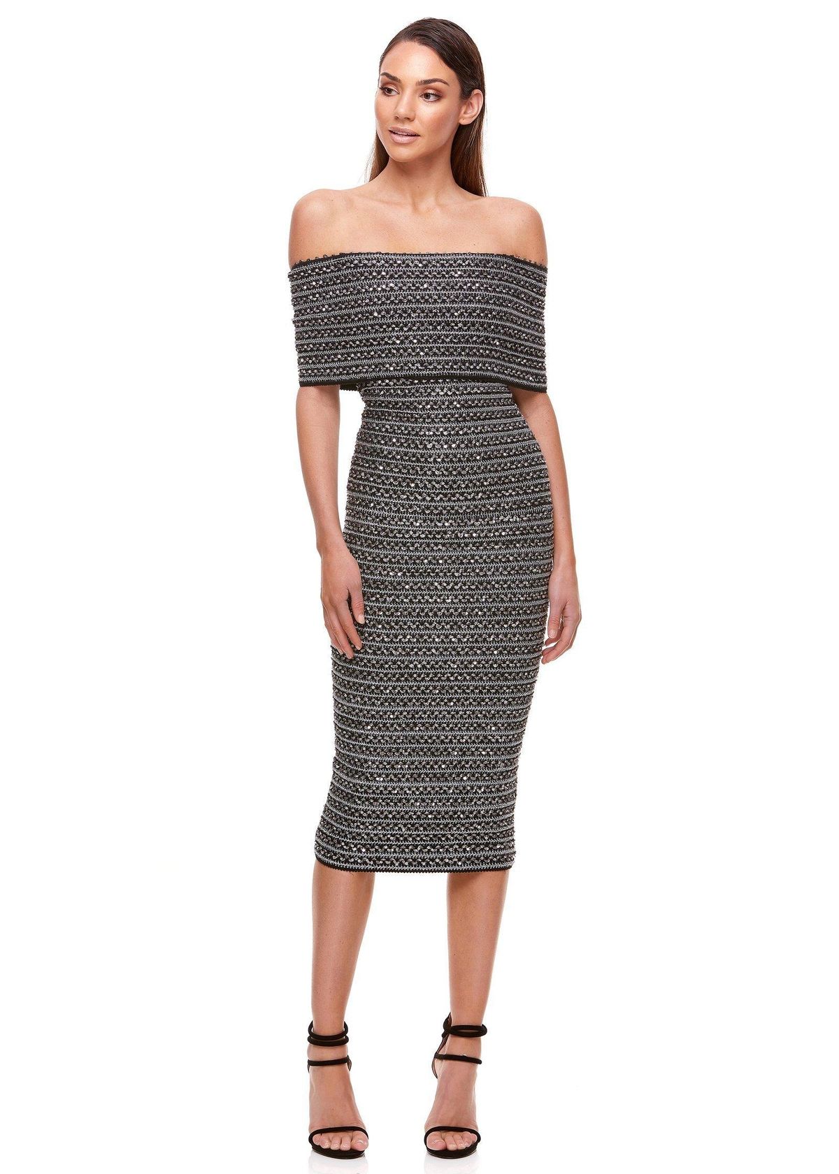 Eliya The Label Lenora Midi Dress Grey Size 8 - Image 1