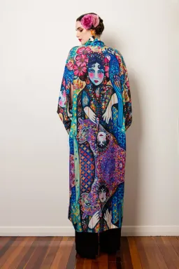 Sarah Hickey Art Silk Kimono Almost One Of A Kind Size 18 for rent on The Volte - image 3