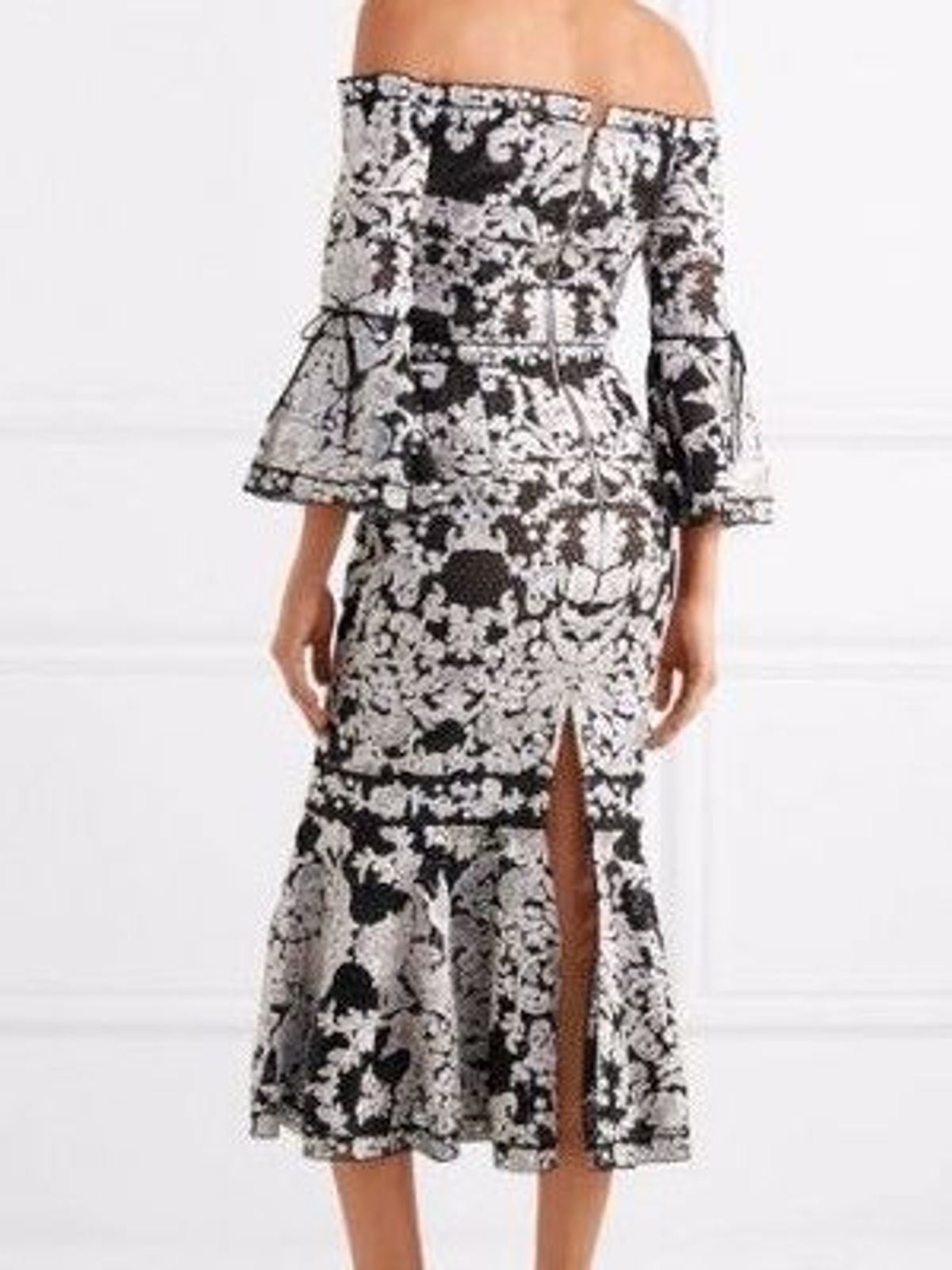 Marchesa Notte Guipure Lace and Tulle Dress Size 10 - Image 2