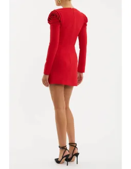 Rebecca Vallance Karina Long Sleeve Mini Dress Red Size 12 for rent on The Volte - image 2