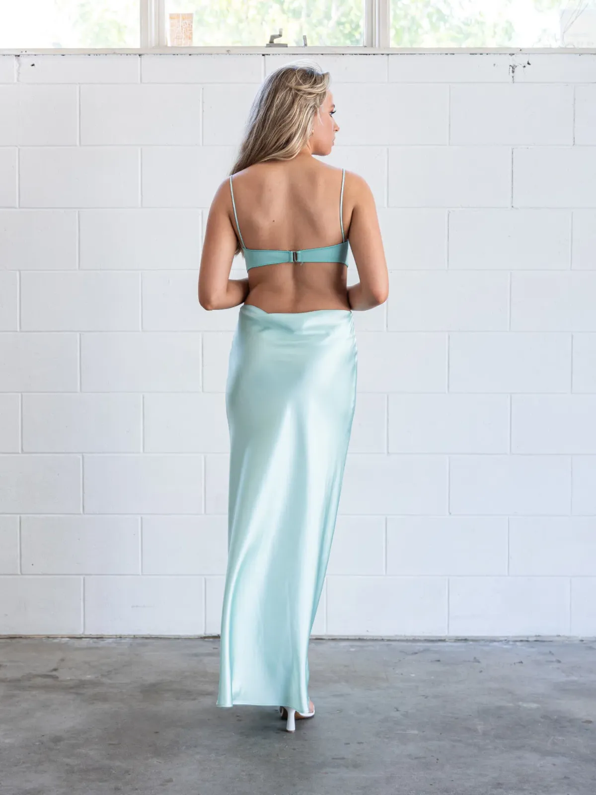 Bec & Bridge Agatha Cut Out Midi Dress in Cool Mint Size 8 - Image 5