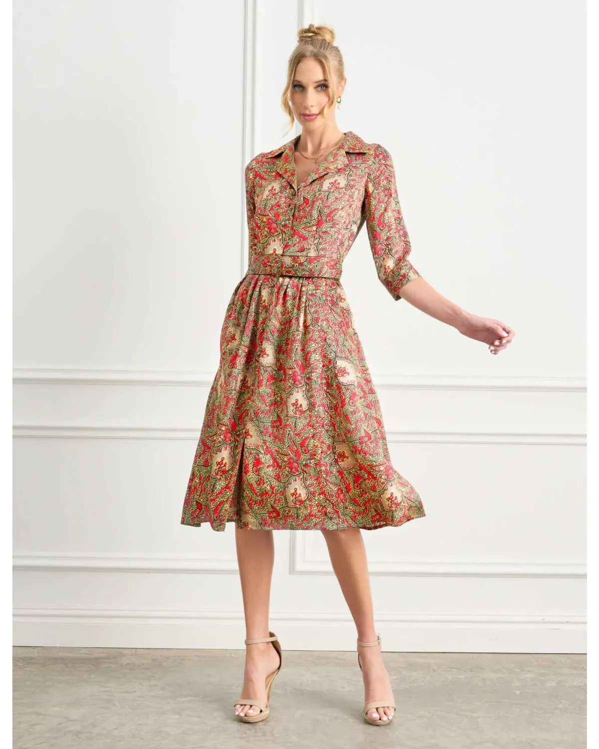 Leona Edmiston Demi 'Belle Epoch' Silk Shirtdress Multi Size 3 / AU 14 - Image 1