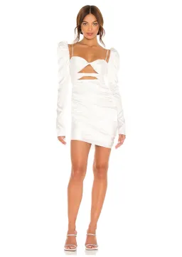 The Bar Twist Mini Dress Ivory Size AU 6 for rent on The Volte - image 1