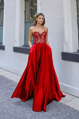 Tania Olsen Mika Gown Red Size 14 for rent on The Volte - image 1