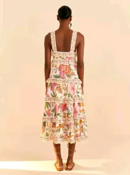 Farm Rio Macaw Bloom Ruffle Tropical Tiered Sundress Floral Size S / AU 8 for rent on The Volte - image 5