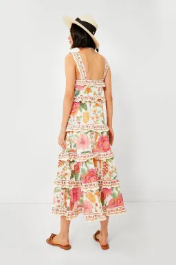 Farm Rio Macaw Bloom Ruffle Tropical Tiered Sundress Floral Size S / AU 8 for rent on The Volte - image 2