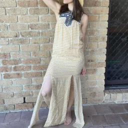 Sass & Bide Think Twice / The Element Embellished Silk Maxi Dress Yellow Size 6 for rent on The Volte - image 3