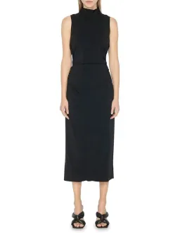 Cue Ruched Waist Midi Dress Black Size 8 for rent on The Volte - image 1