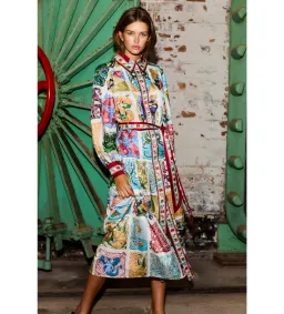 Antipodean Label Wond-a-land Midi Shirt Dress Multi Size 10 for rent on The Volte - image 1
