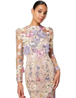 Elliatt Shannon 3D Floral Midi Dress In Purple Size 8 for rent on The Volte - image 2