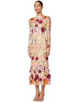 Elliatt Shannon 3D Floral Midi Dress In Pink Size 8  for rent on The Volte - image 3