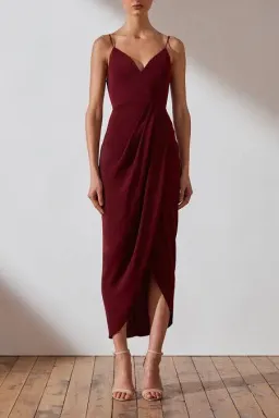 Shona Joy Core Cocktail Dress Burgundy Size 8  for rent on The Volte - image 2