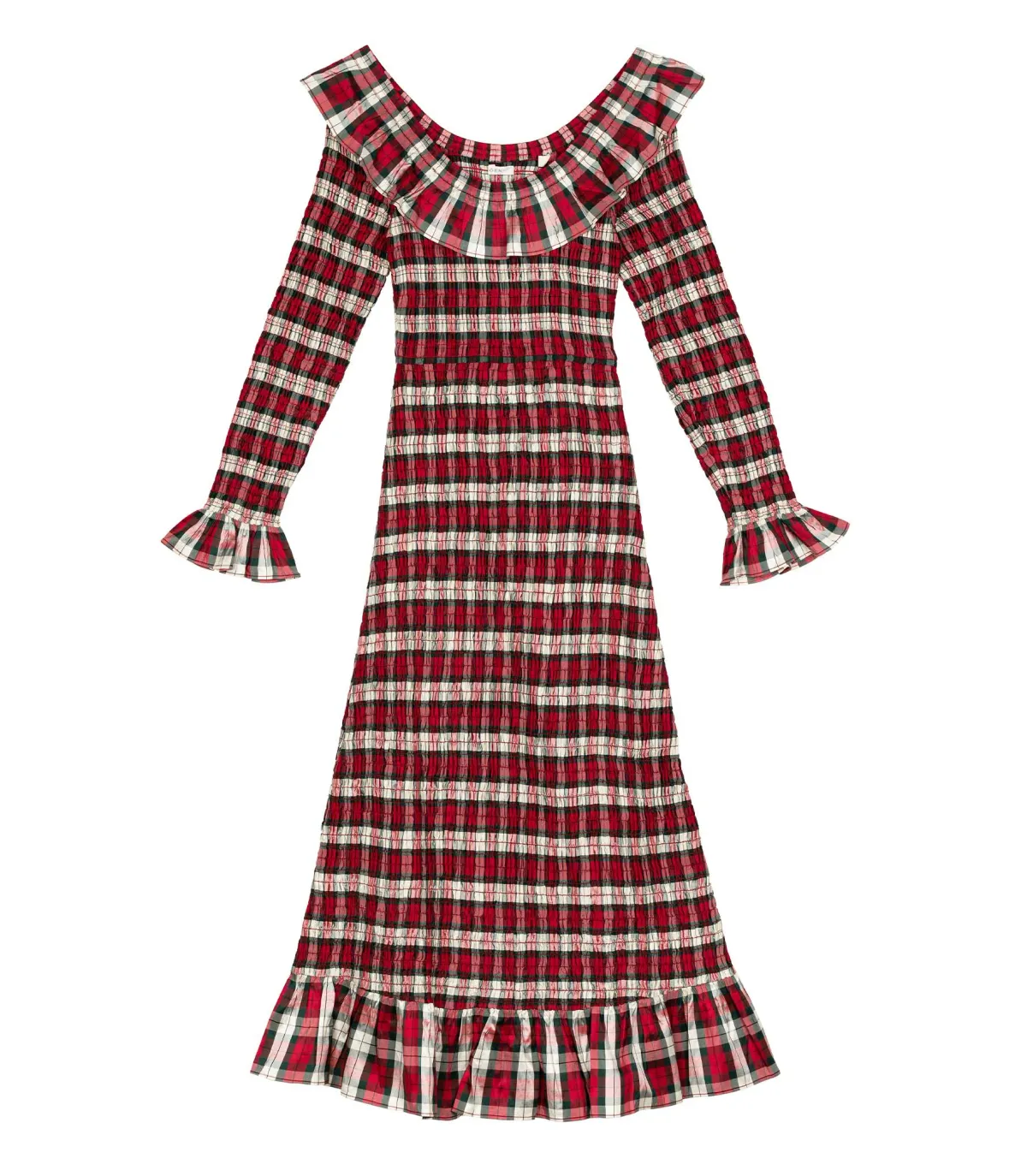Doen Rosabelle Tartan Long Sleeve Dress Print Size 10  - Image 5