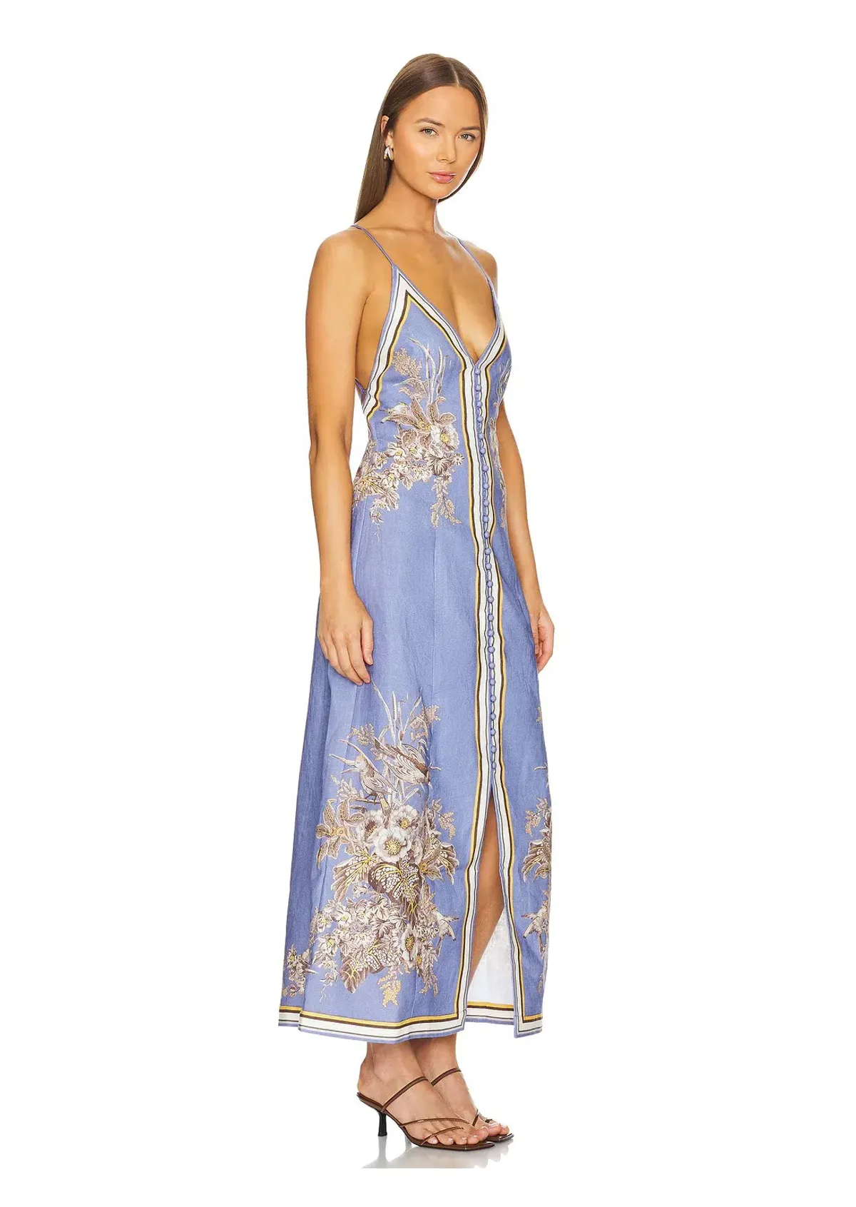 Zimmermann Ottie Slip Dress in Blue Floral Size 0 / Au 8 - Image 2