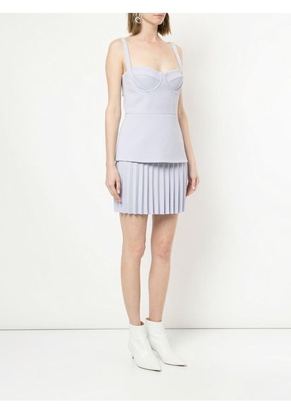 Dion Lee Bustier Pleated Mini Dress Pastel Purple Size 8 - Image 2